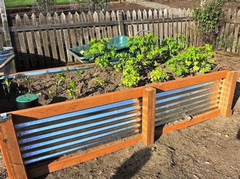 diy flower box with steel roofing raised|how to build a raised garden bed.